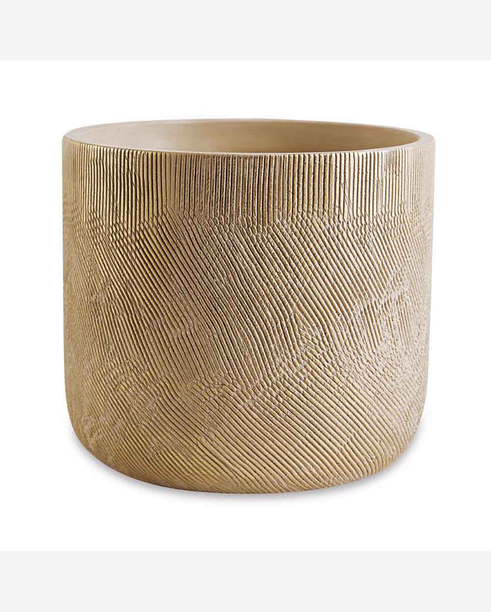 Riachuelo Cachepot Em Cimento Nude E Dourado X Cm