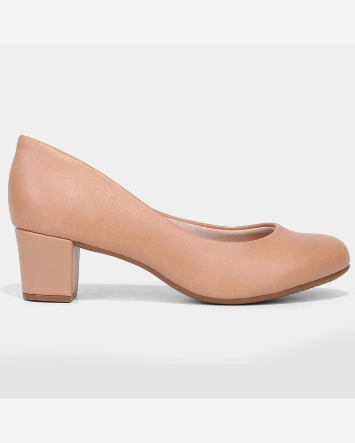 Riachuelo Scarpin Beira Rio Boneca Salto Bloco Baixo Nude