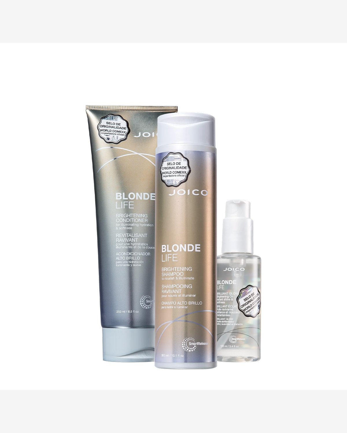 Riachuelo Kit Joico Blonde Life Smart Release Brilliant Glow Duo Oil Produtos