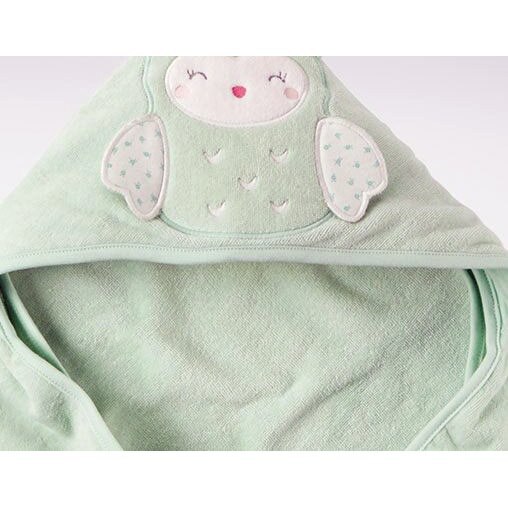 Toalha Banho Coruja Capuz Carter's - Verde