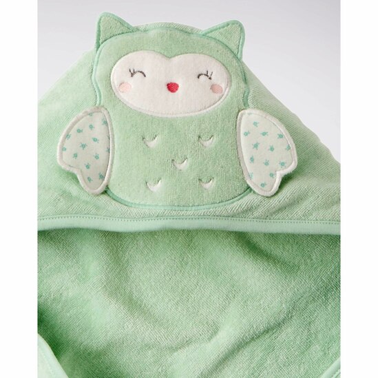 Toalha Banho Coruja Capuz Carter's - Verde