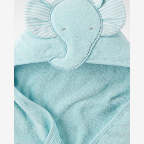 Toalha Banho Elefante Capuz Carter's - Azul Claro