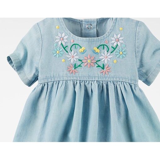 Vestido Jeans Floral Carter's - Azul