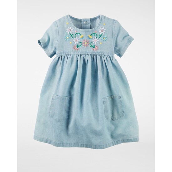Vestido Jeans Floral Carter's - Azul