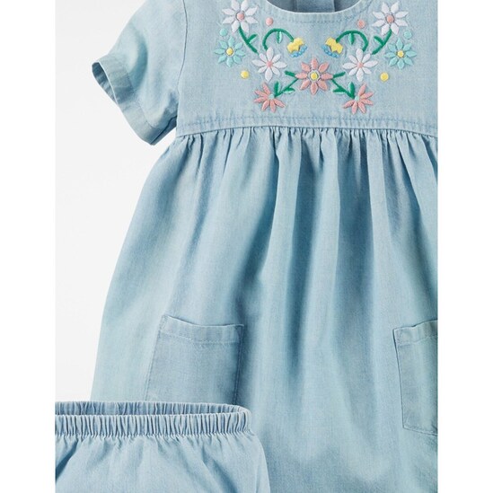 Vestido Jeans Floral Carter's - Azul