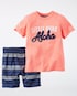 Conjunto Aloha Carter's - Coral/Azul