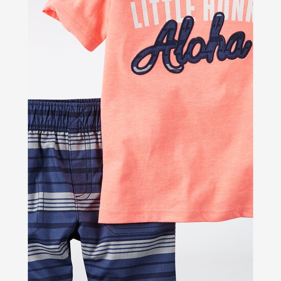 Conjunto Aloha Carter's - Coral/Azul