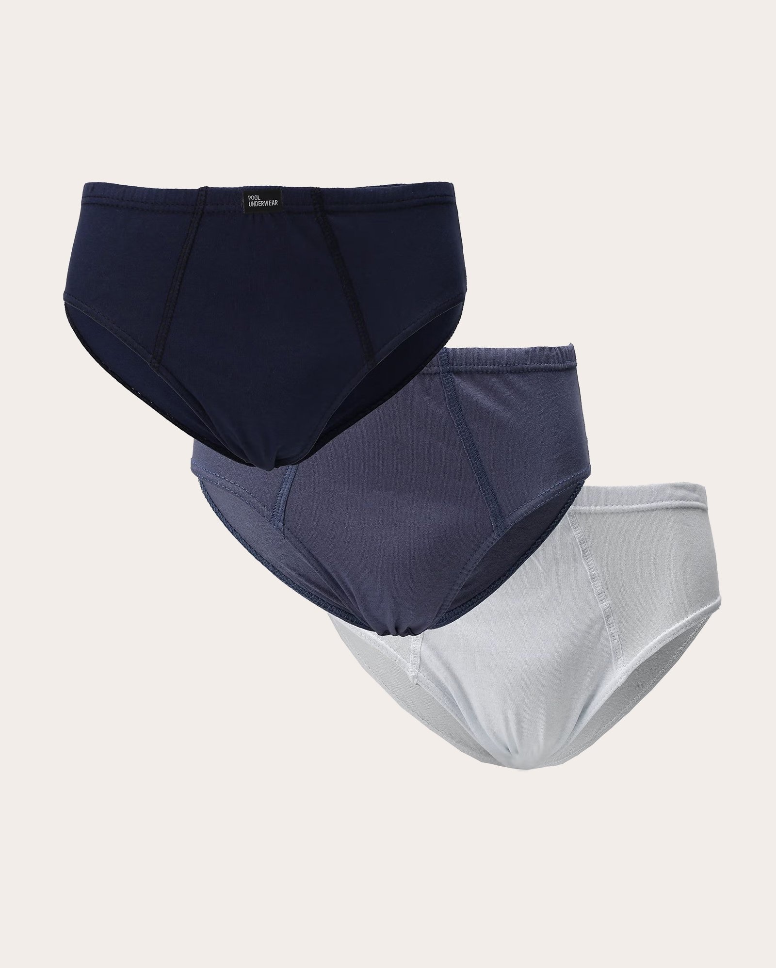 Kit cueca slip 3 peças lisas multicor | Pool