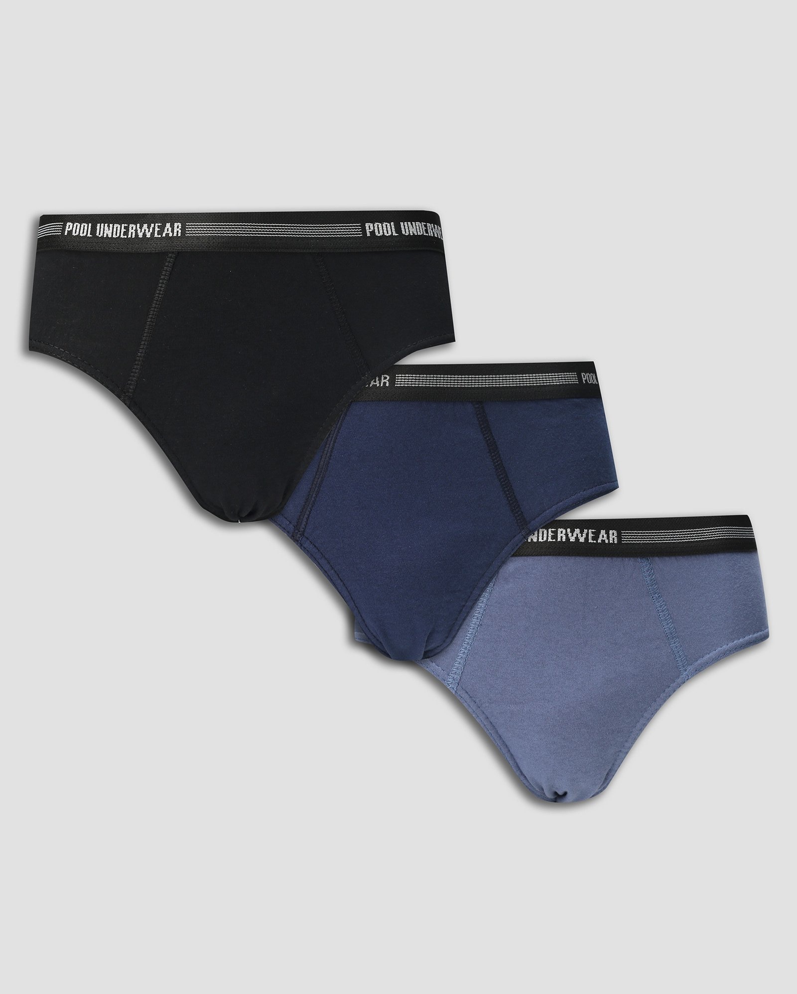 Kit cueca slip 3 peças elástico multicor | Pool