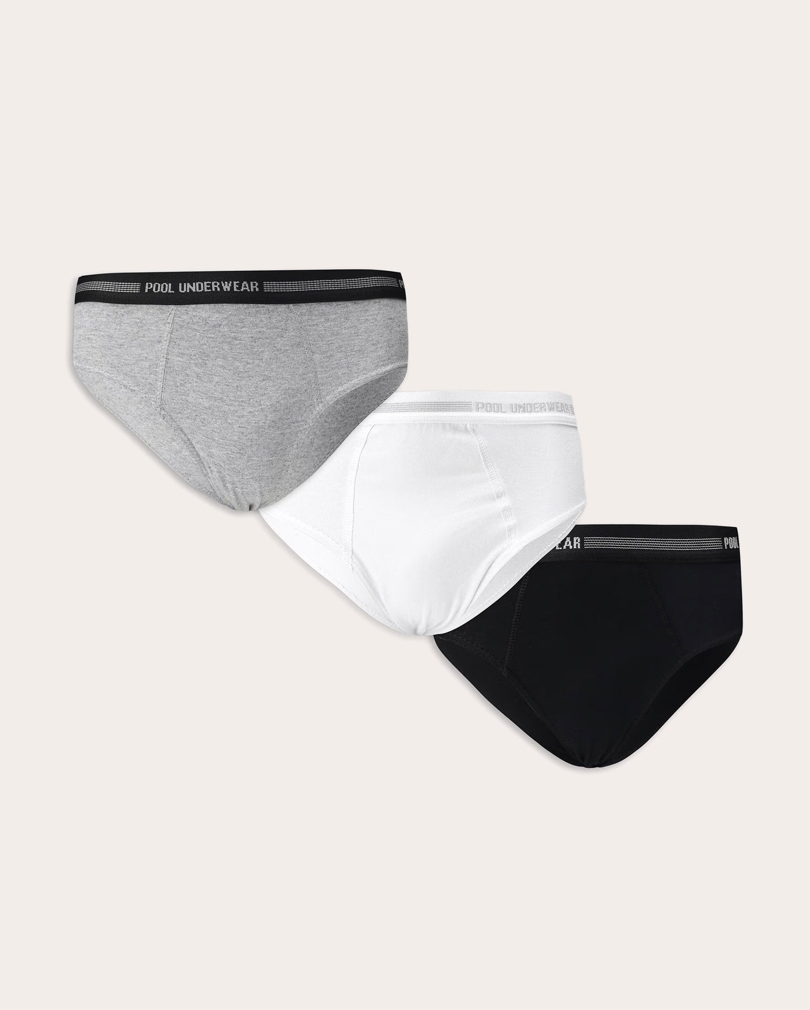 Kit cueca slip 3 peças elástico multicor | Pool