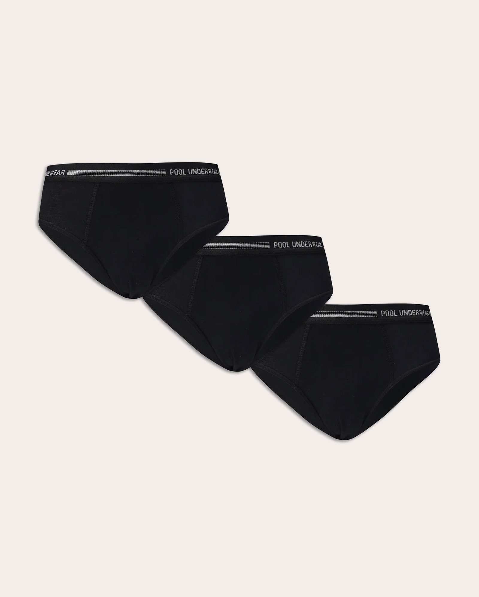 Kit cueca slip 3 peças elástico preto | Pool