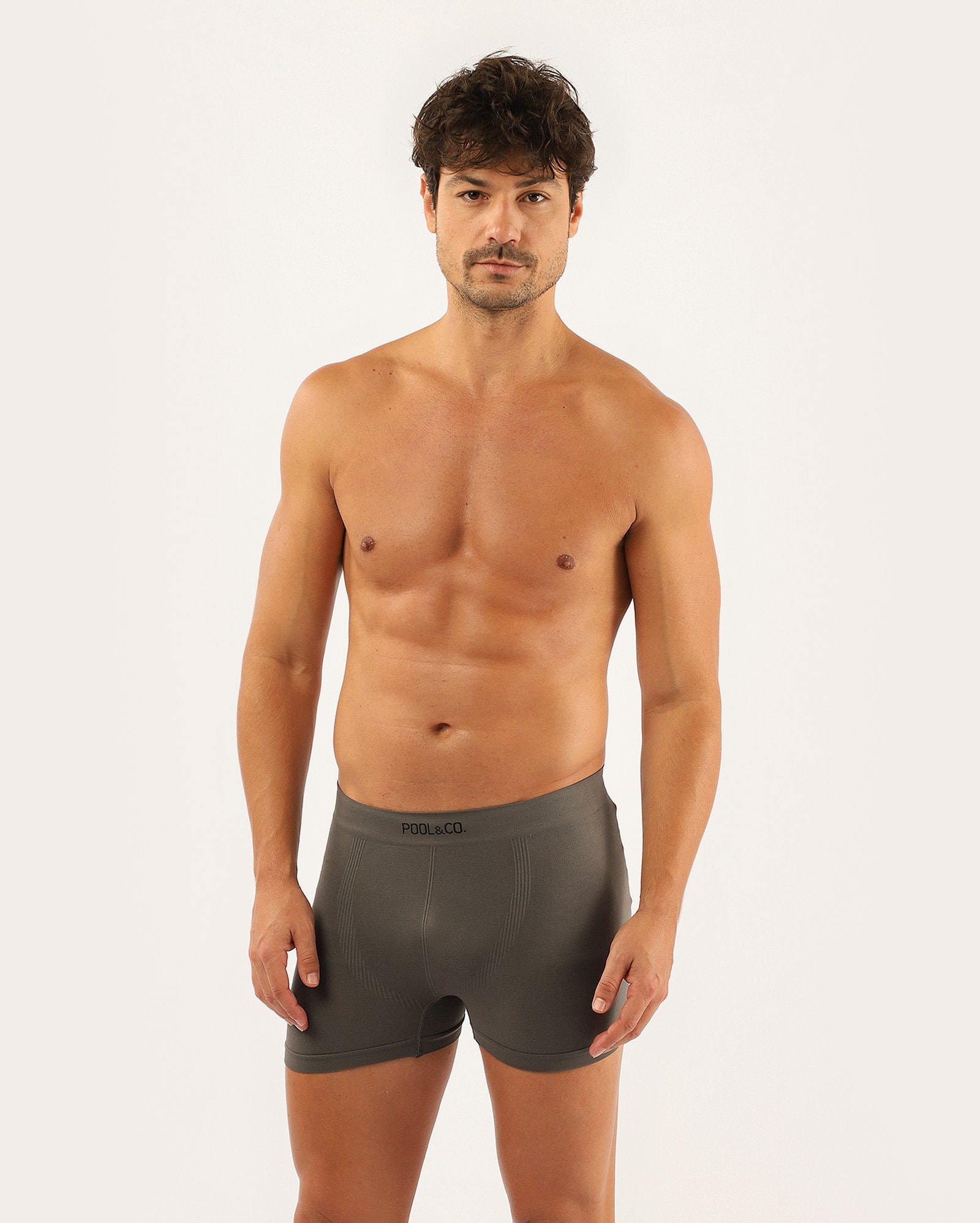 Cueca boxer masculina conforto - Cinza Escuro