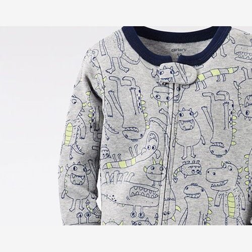 Pijama Monsters Print Carter's - Cinza Mescla