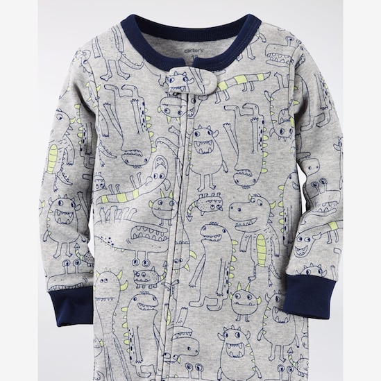 Pijama Monsters Print Carter's - Cinza Mescla
