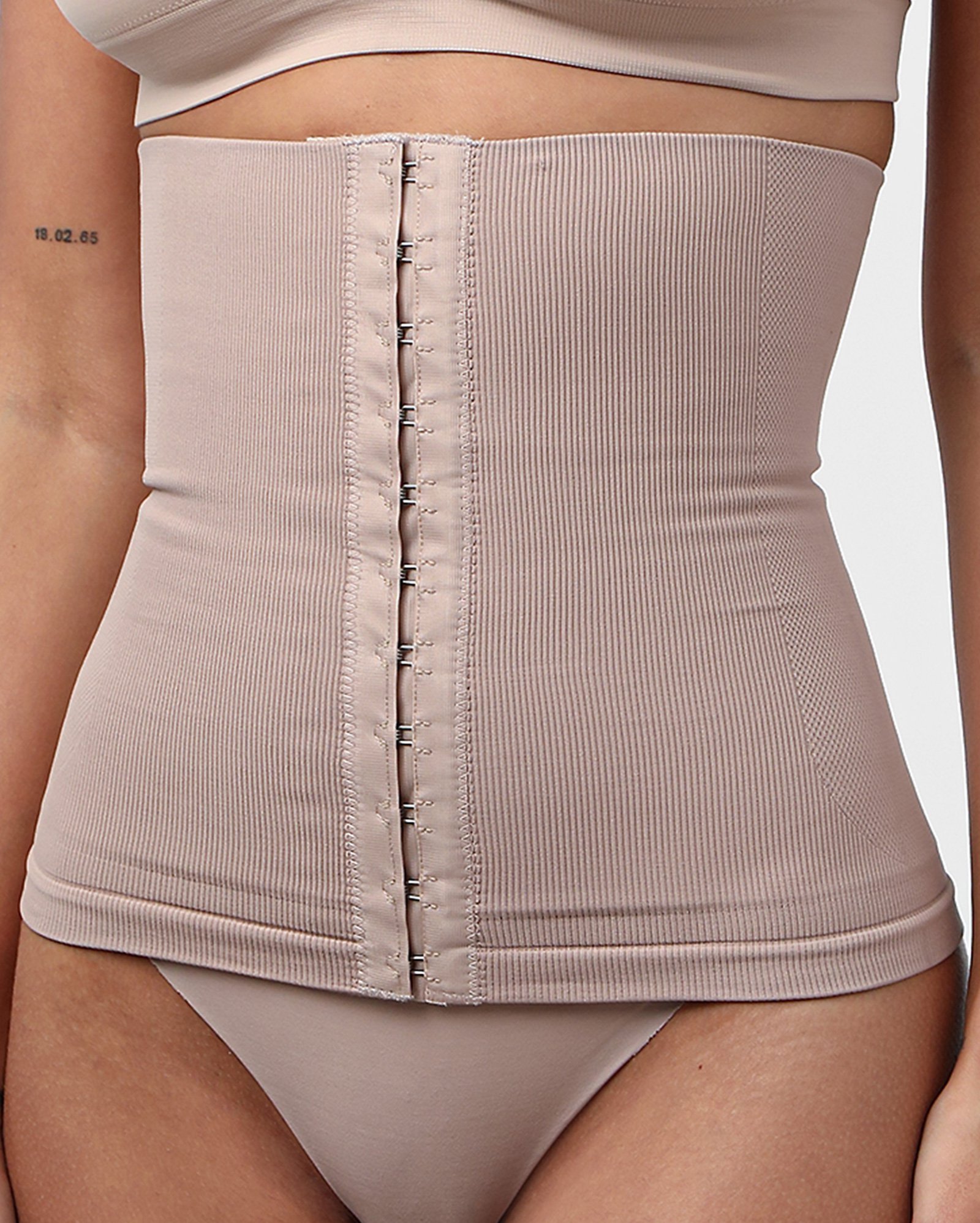 Corset modelador compressão tecido duplo control - Bege Claro | Plie