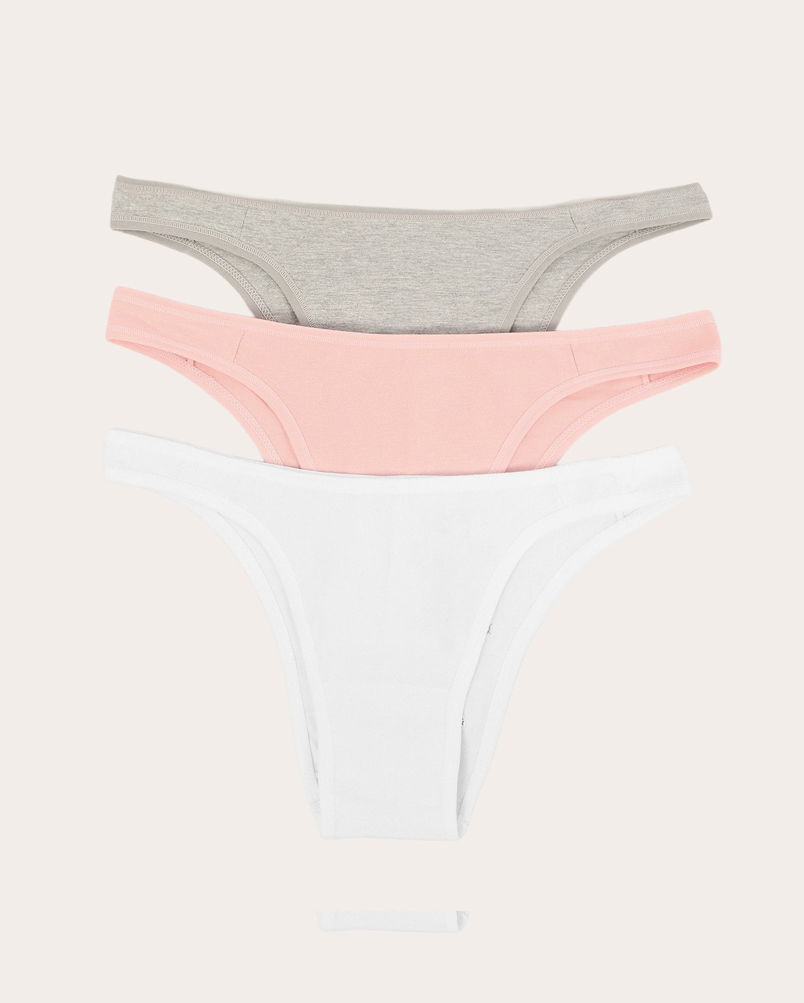Kit calcinha tanga 3 peças básica - multicor | DelCotton