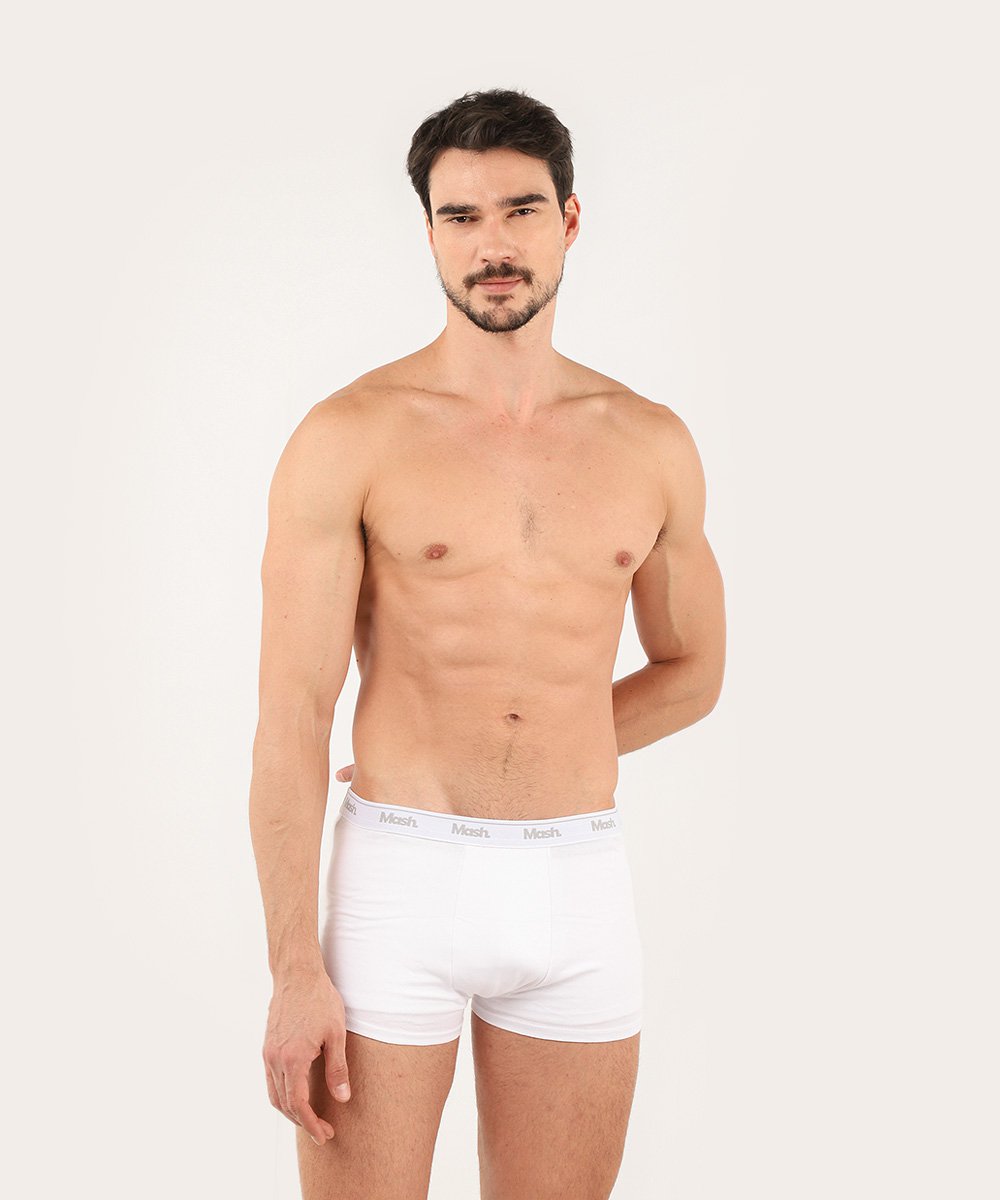 Kit cueca boxer 2 peças lisas multicor | Mash