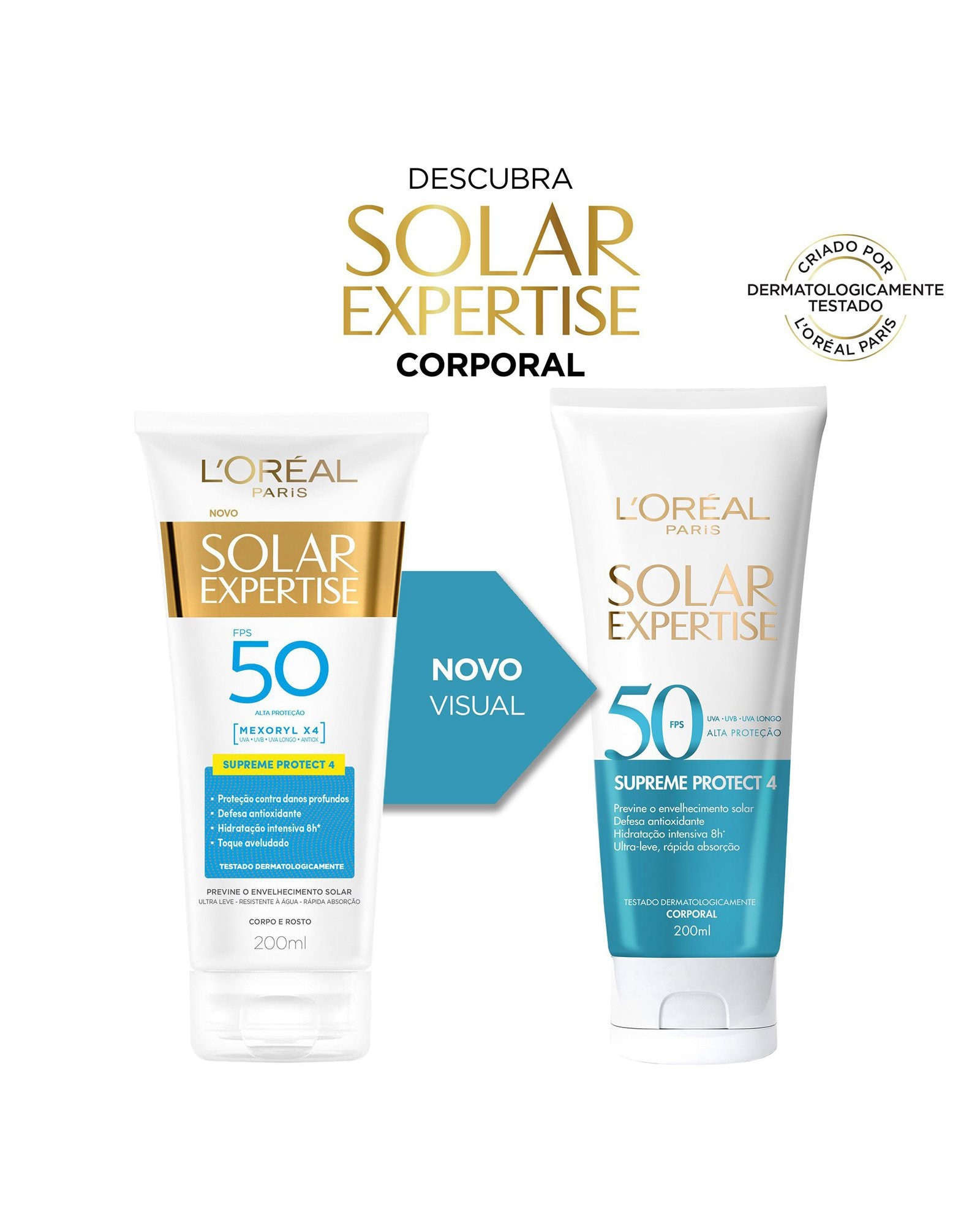 Protetor Solar Corporal L'Oréal Paris Solar Expertise Supreme Protect 4 FPS 50 200ml