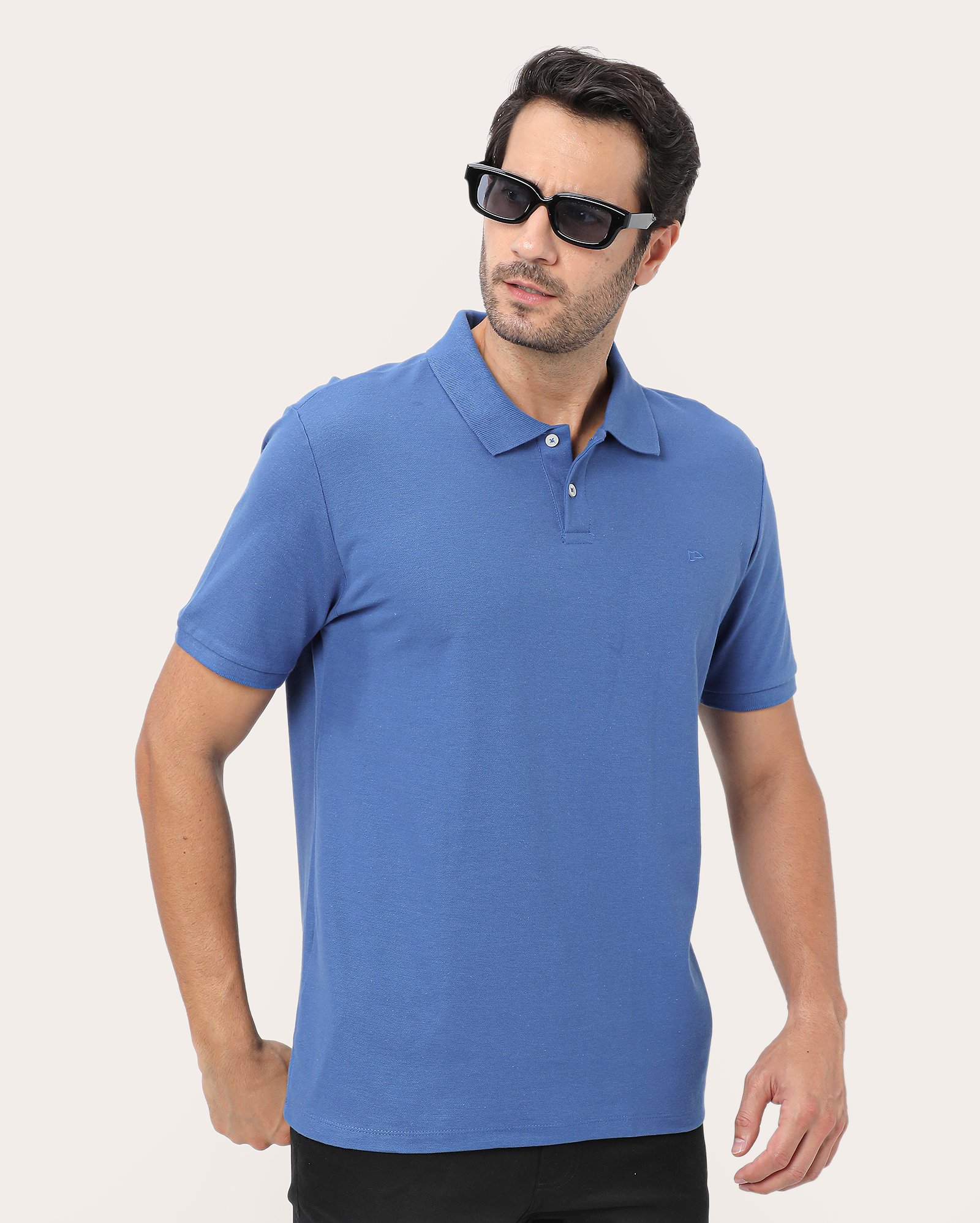 Camisa polo masculina Pool Legacy regular piquet azul