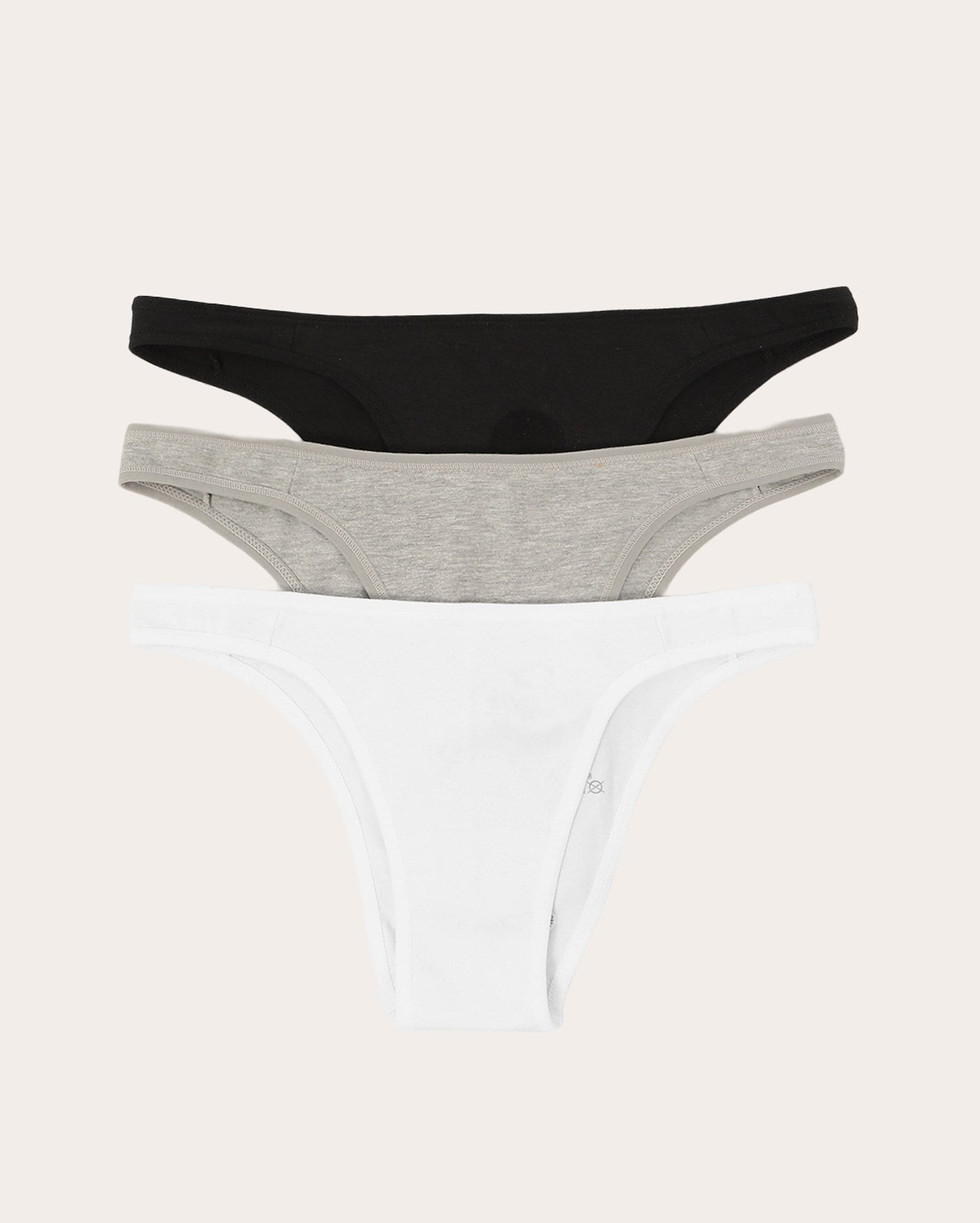 Kit calcinha tanga 3 peças básica - multicor | DelCotton