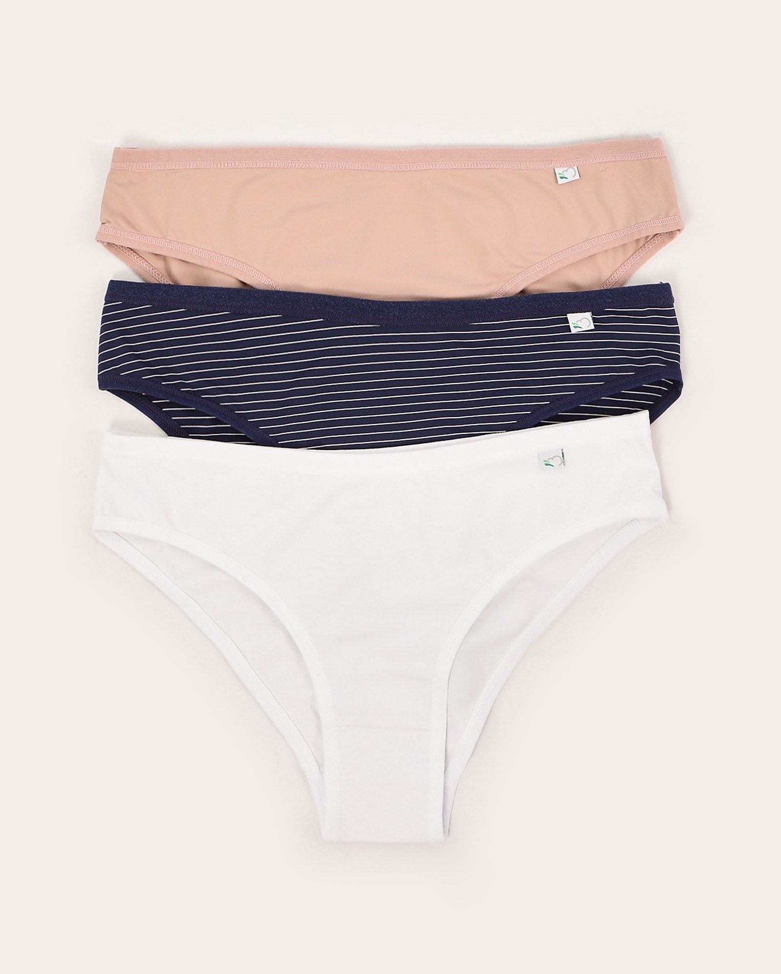 Kit calcinha tradicional de poliamida 3 peças - multicor | Decotton