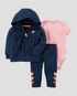 Conjunto Moletom Coração Carter´s - Azul Marinho e Rosa