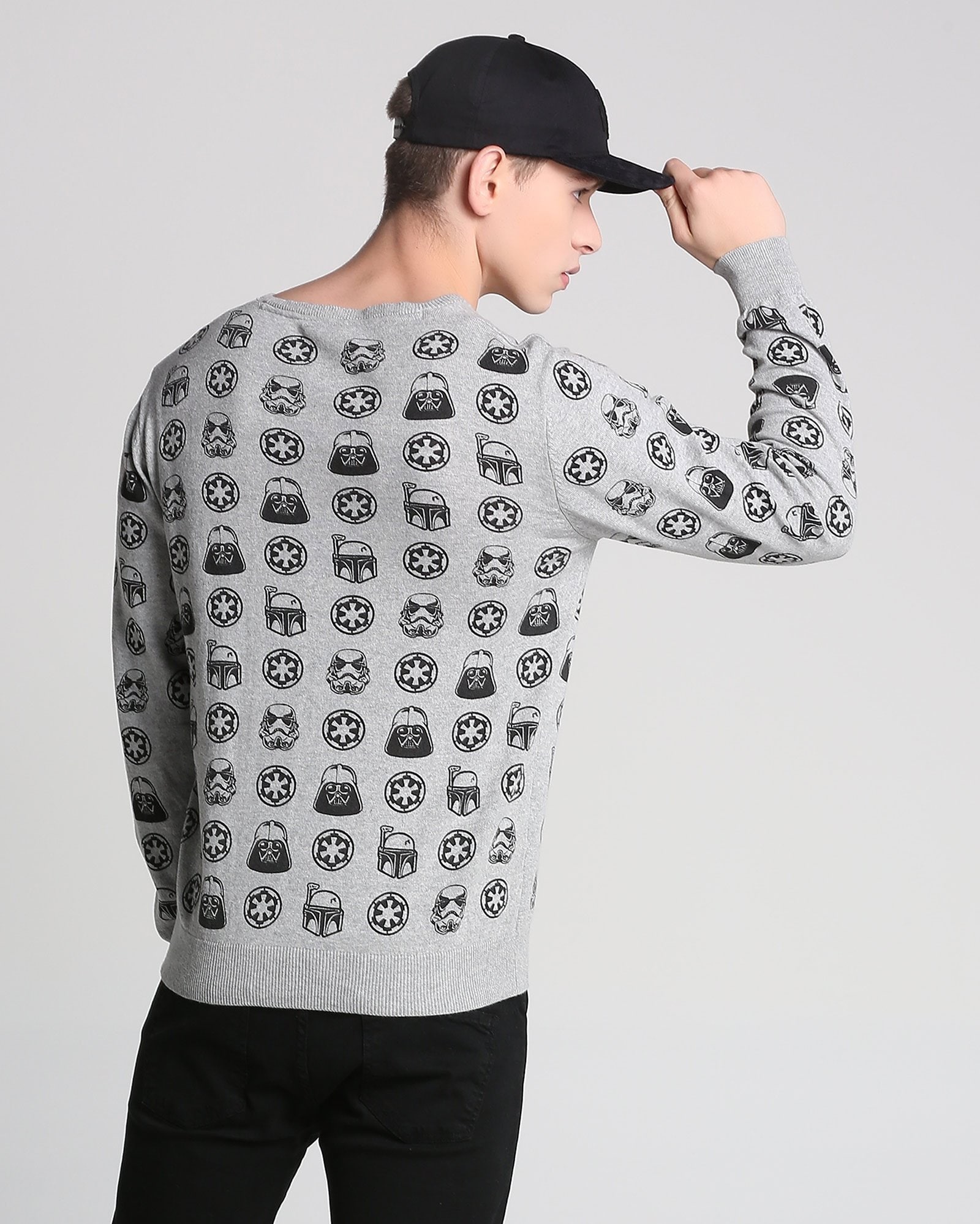 Suéter Star Wars Hombre - Diseño Darth Vader Fair Isle, Manga Larga, Cuello Redondo, Licencia Oficial