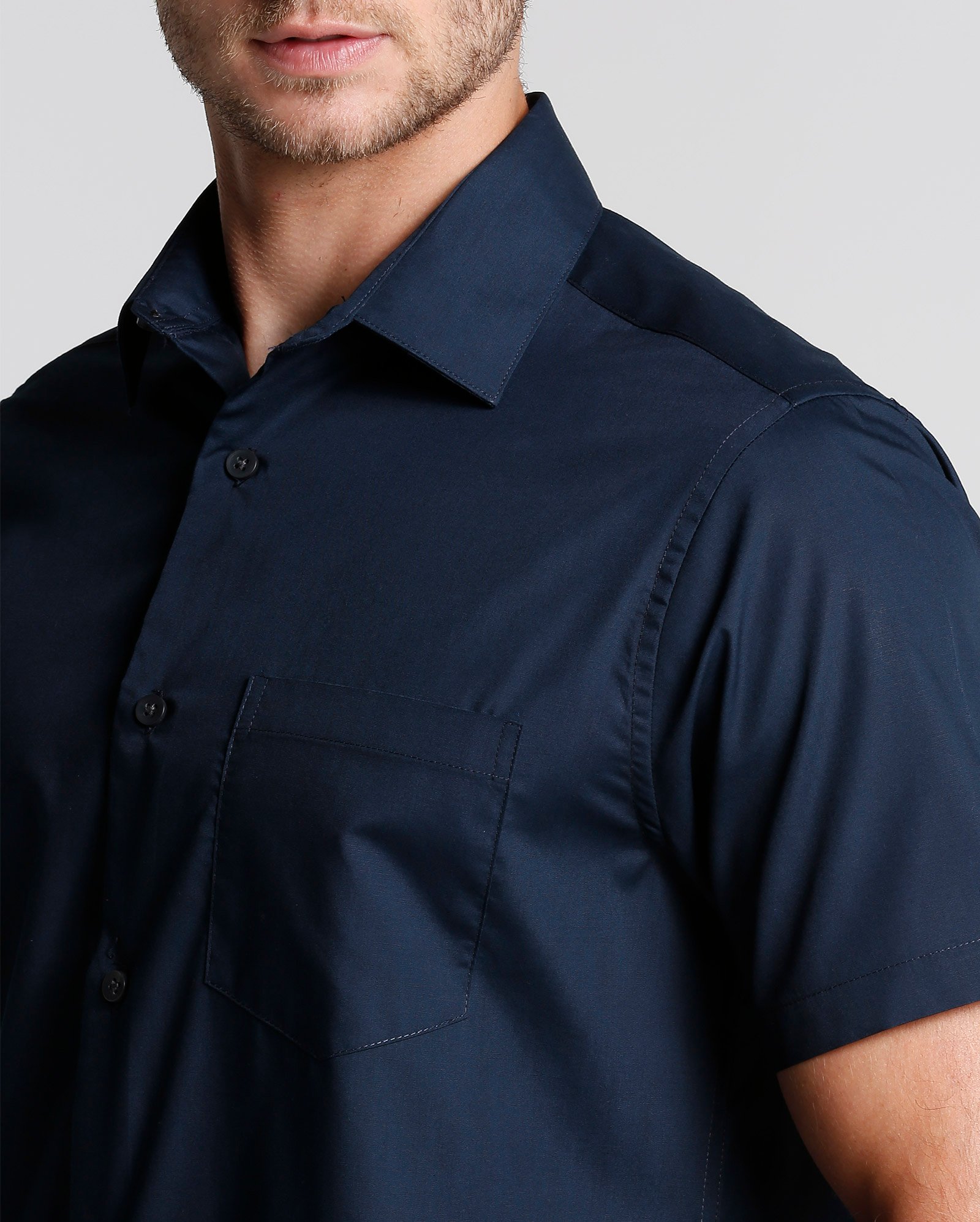Riachuelo | Camisa Social Clássica Bolso - Azul Escuro