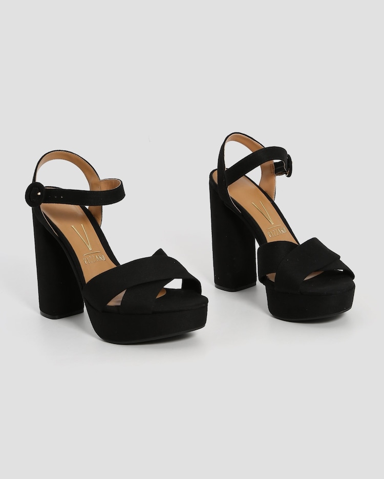 Riachuelo Sandália Alta Meia Pata Camurça Vizzano Preto