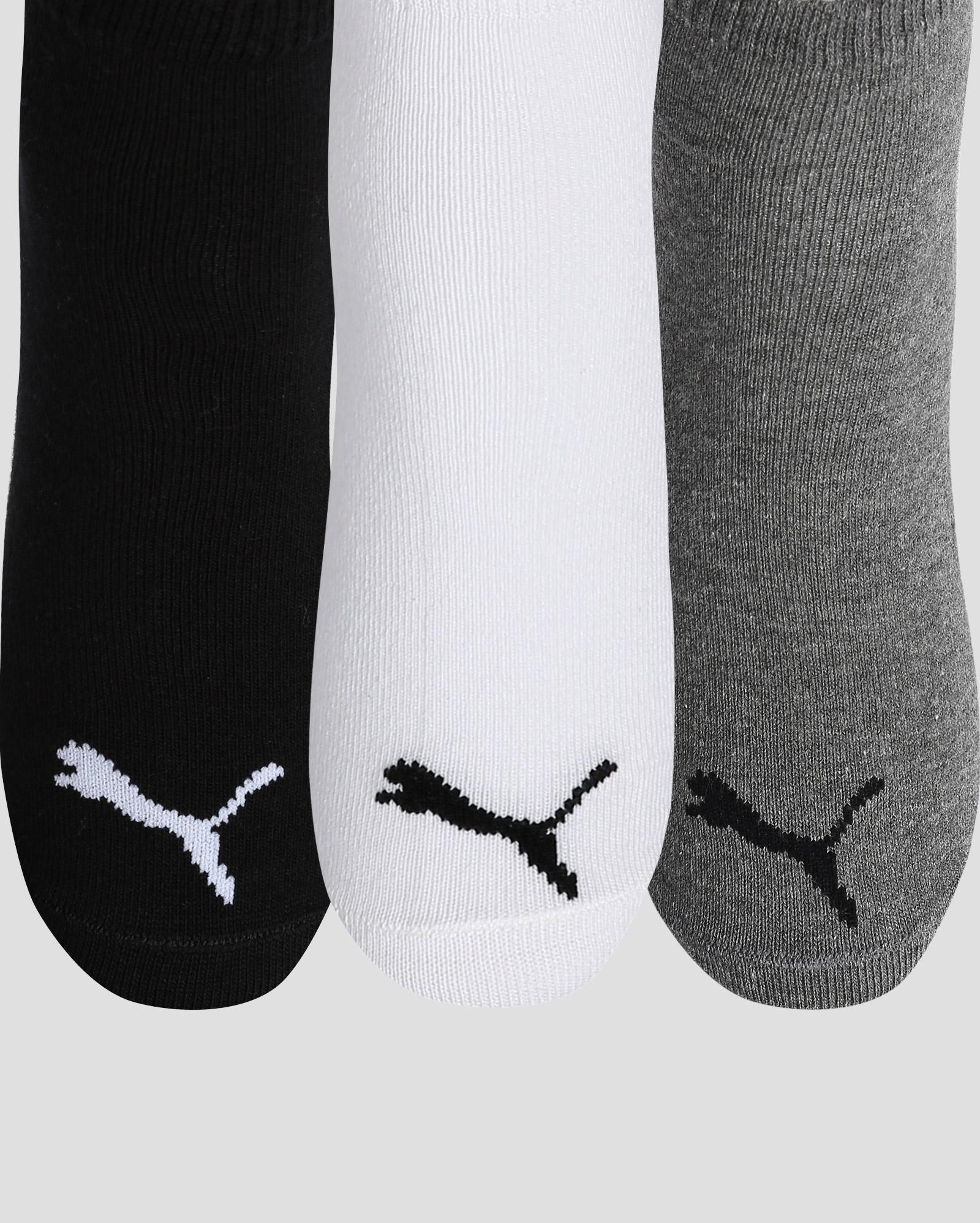 Kit Meia 3 Pares Sapatilha Puma - Preto/Branco/Cinza
