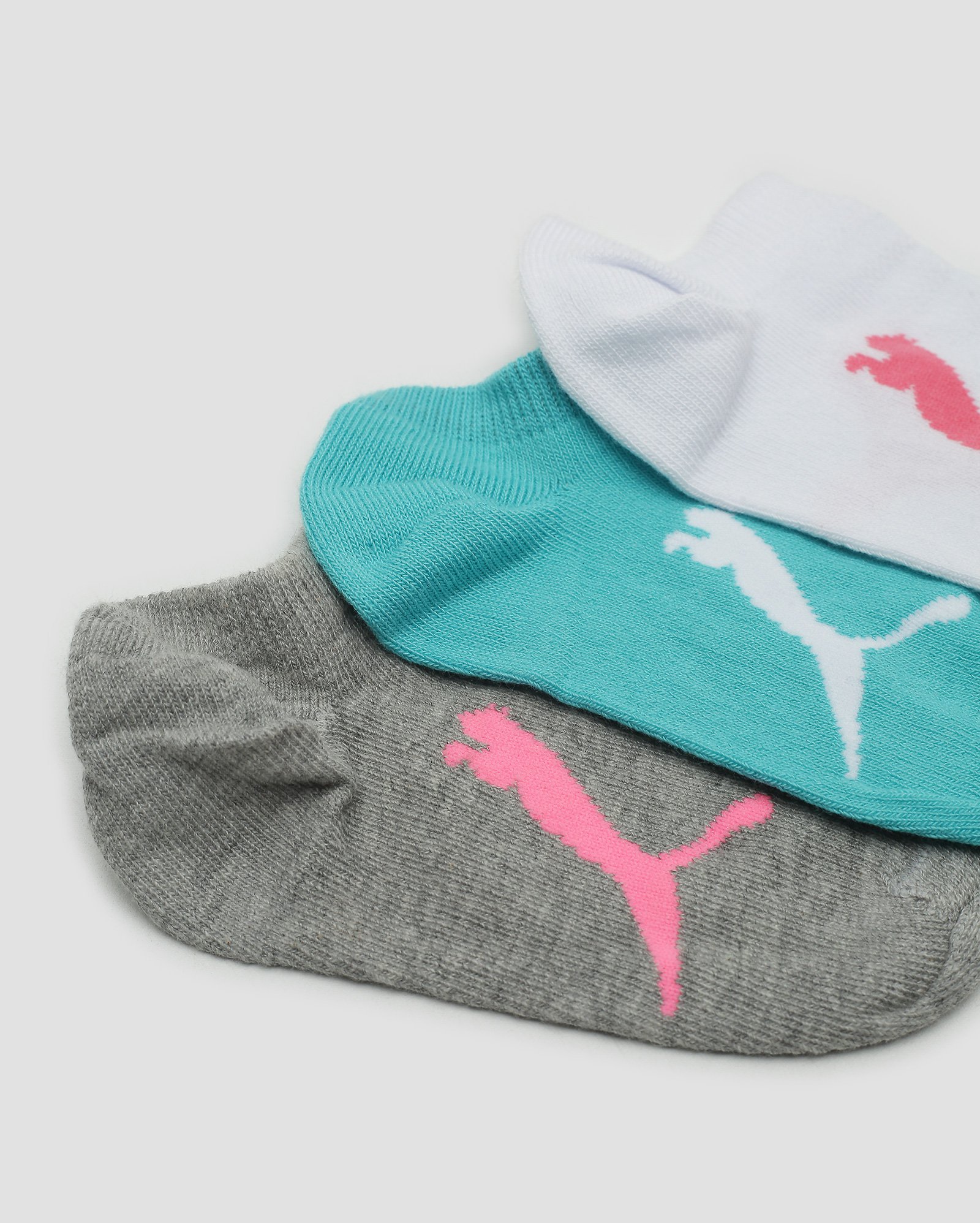 Kit Meia Infantil Sapatilha 3 Pares Puma Multicolor