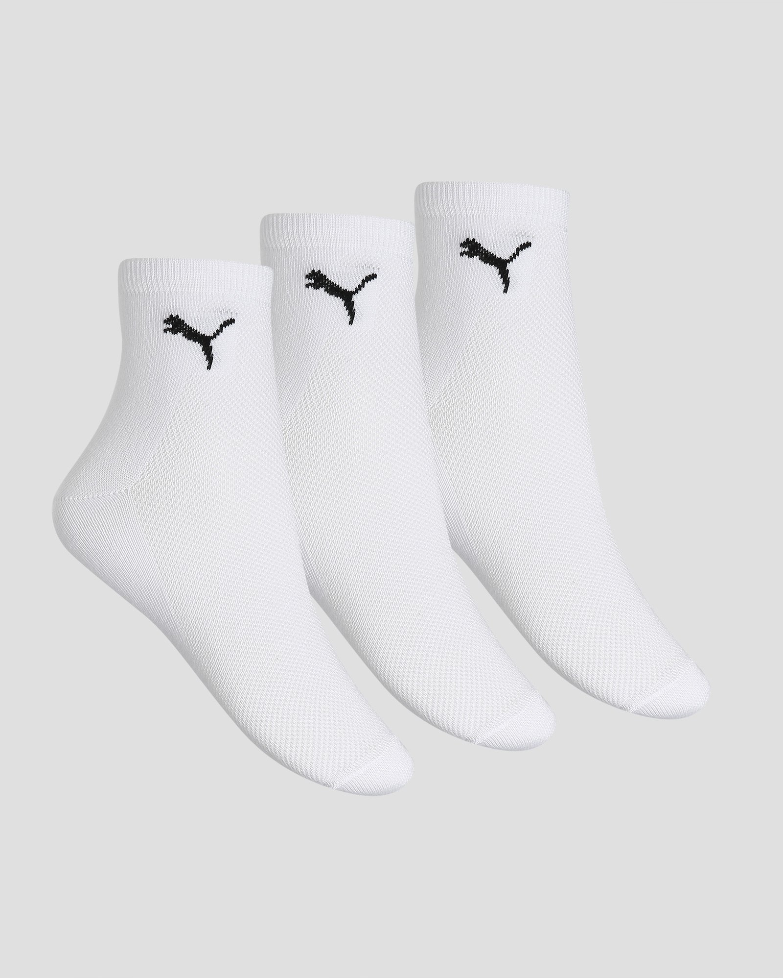 Kit meia masculina 3 pares cano médio lisa - Branco | Puma
