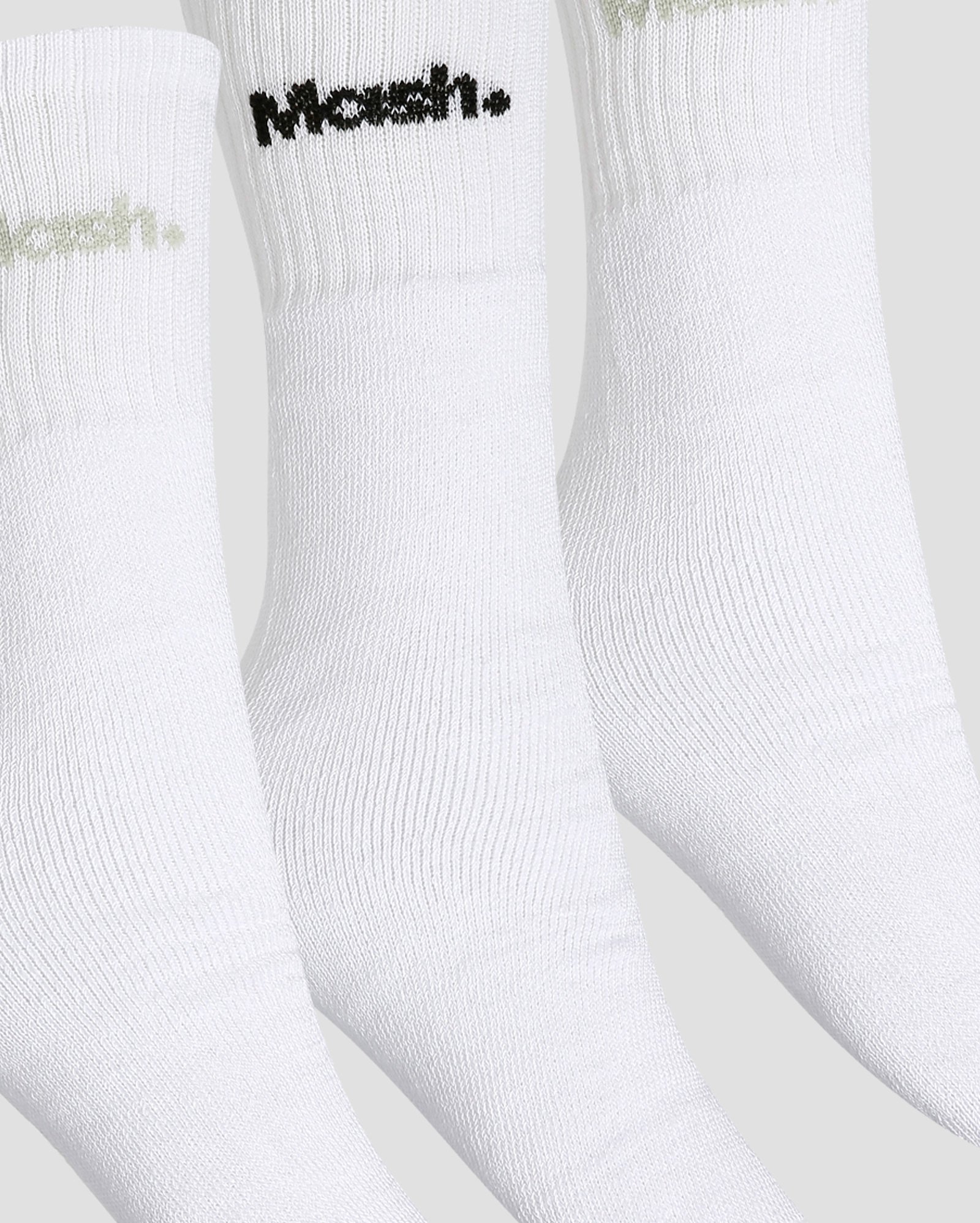 Kit meia esportiva masculina 3 pares cano longo - Branco | Mash