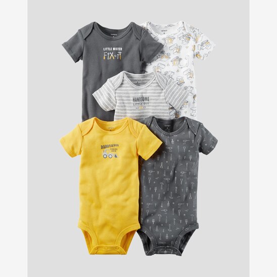 Kit Body 5 Peças Handsome Little Boy Carter's - Cinza