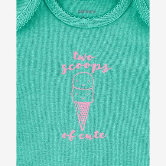 Kit Body Manga Curta Mix 5 Peças Carter's - Amarelo