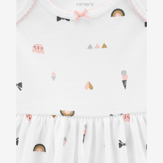 Conjunto 2 Peças Dress Carter´s - Branco/Rosa Claro