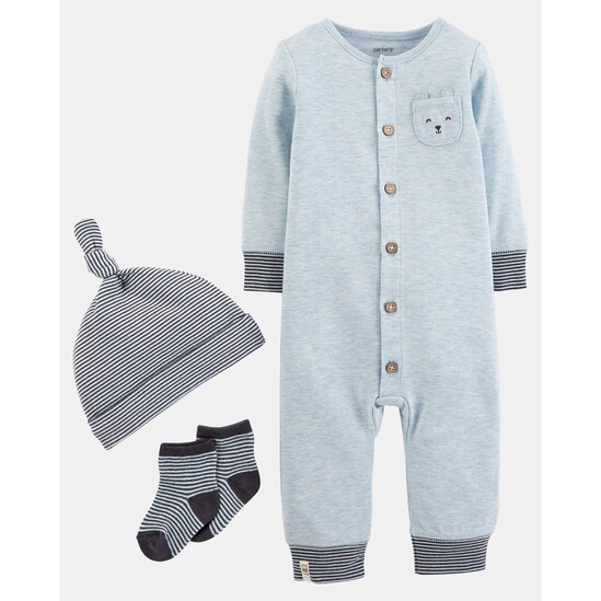 Conjunto 3 Peças Take Me Home Carter's - Azul Claro