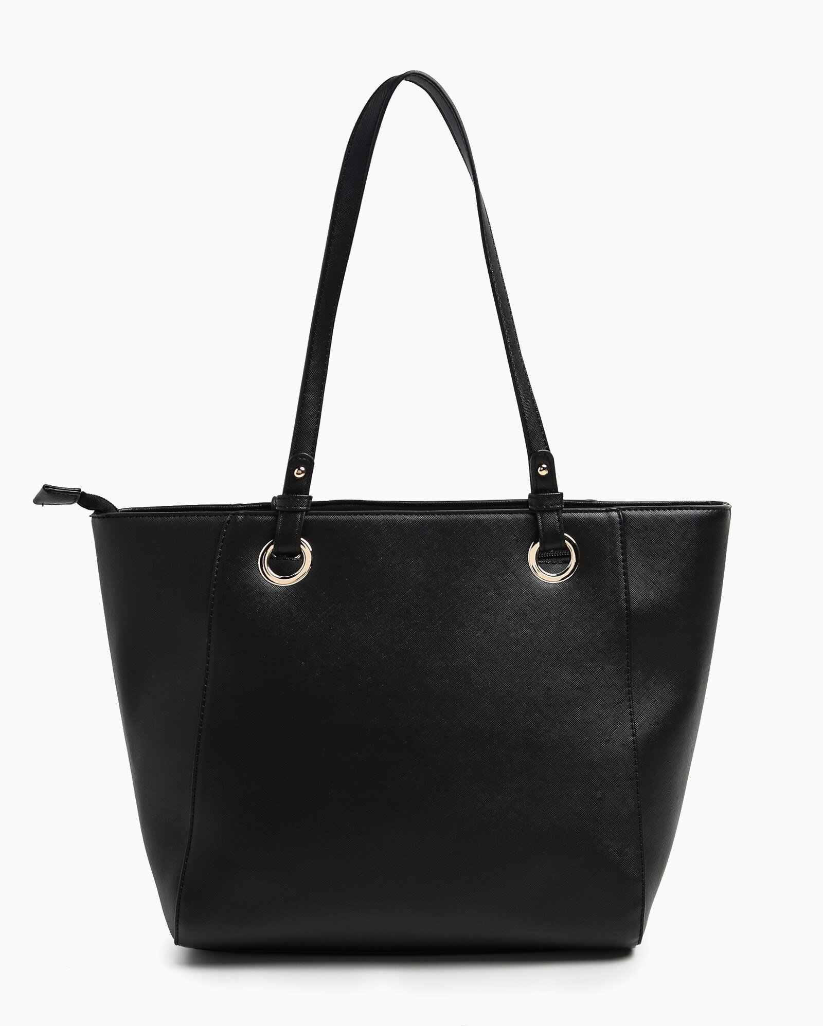 black tote bolsa leather