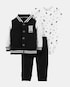 Conjunto 3 Peças College Carter's - Preto/Branco