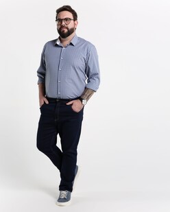 Camisa Social Masculina ZAFUL - Xadrez Verde E Marrom Tamanho XXXL