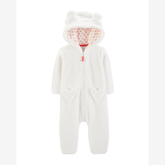 Macacão Sherpa Orelhinhas Carter´s - Branco