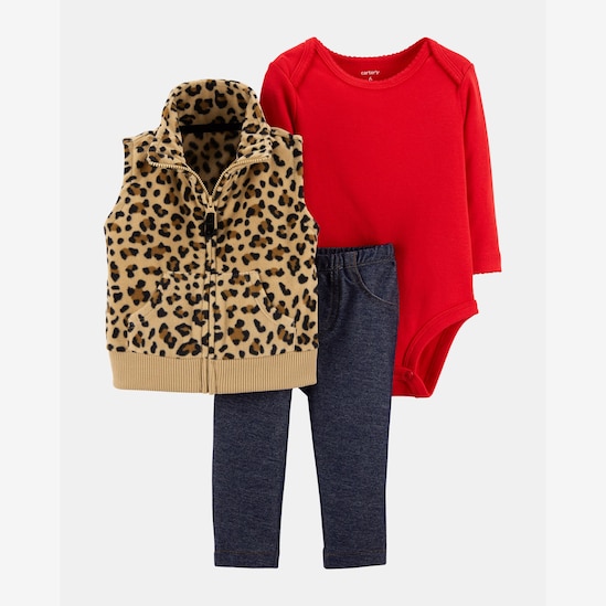 Conjunto 3 Peças Inverno Leopard Carter´s - Multicor