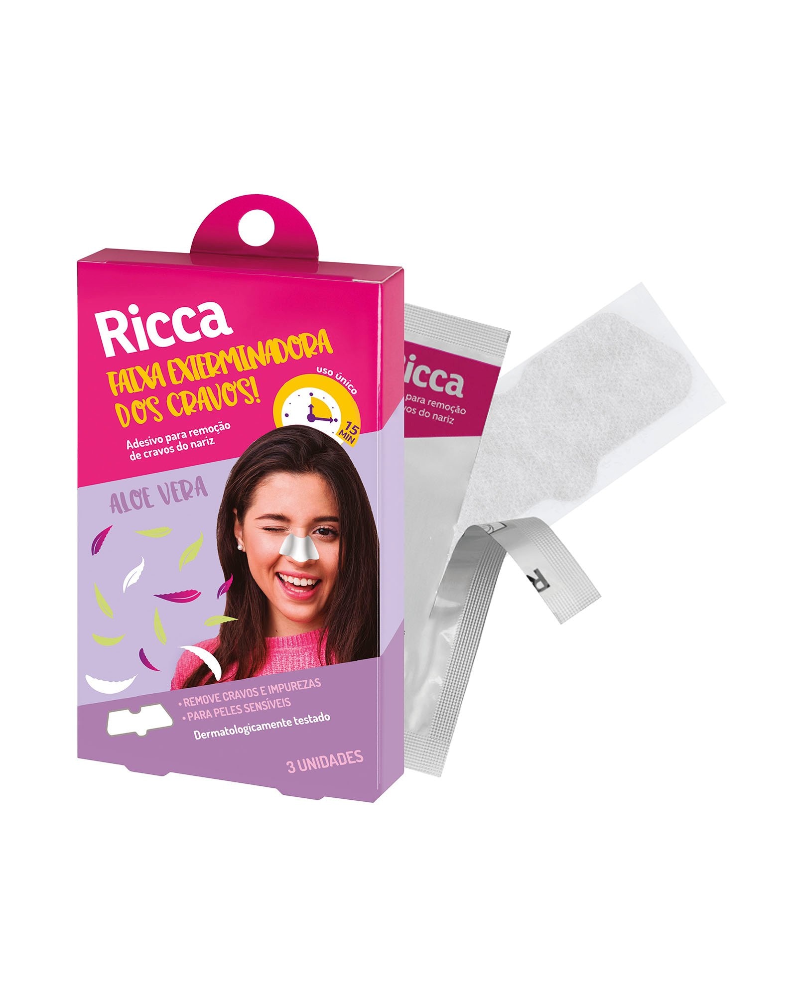 Fita Adesiva Removedora de Cravos Ricca 3 Unidades