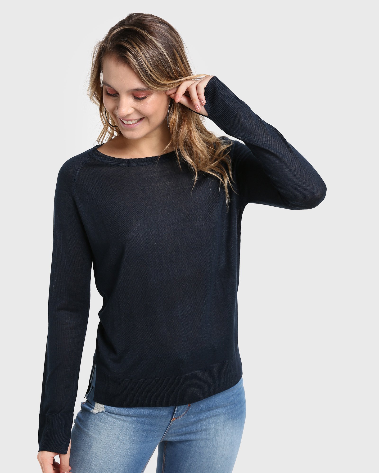 blusa de manga longa basica