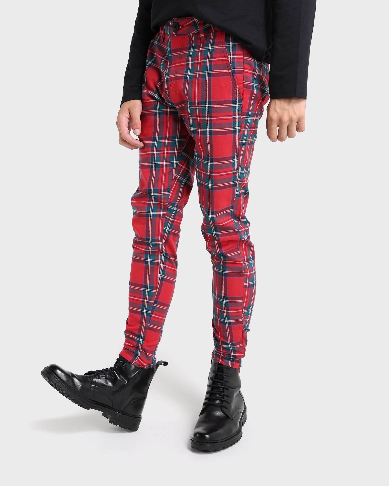 Riachuelo Calça Skinny Xadrez Vermelho