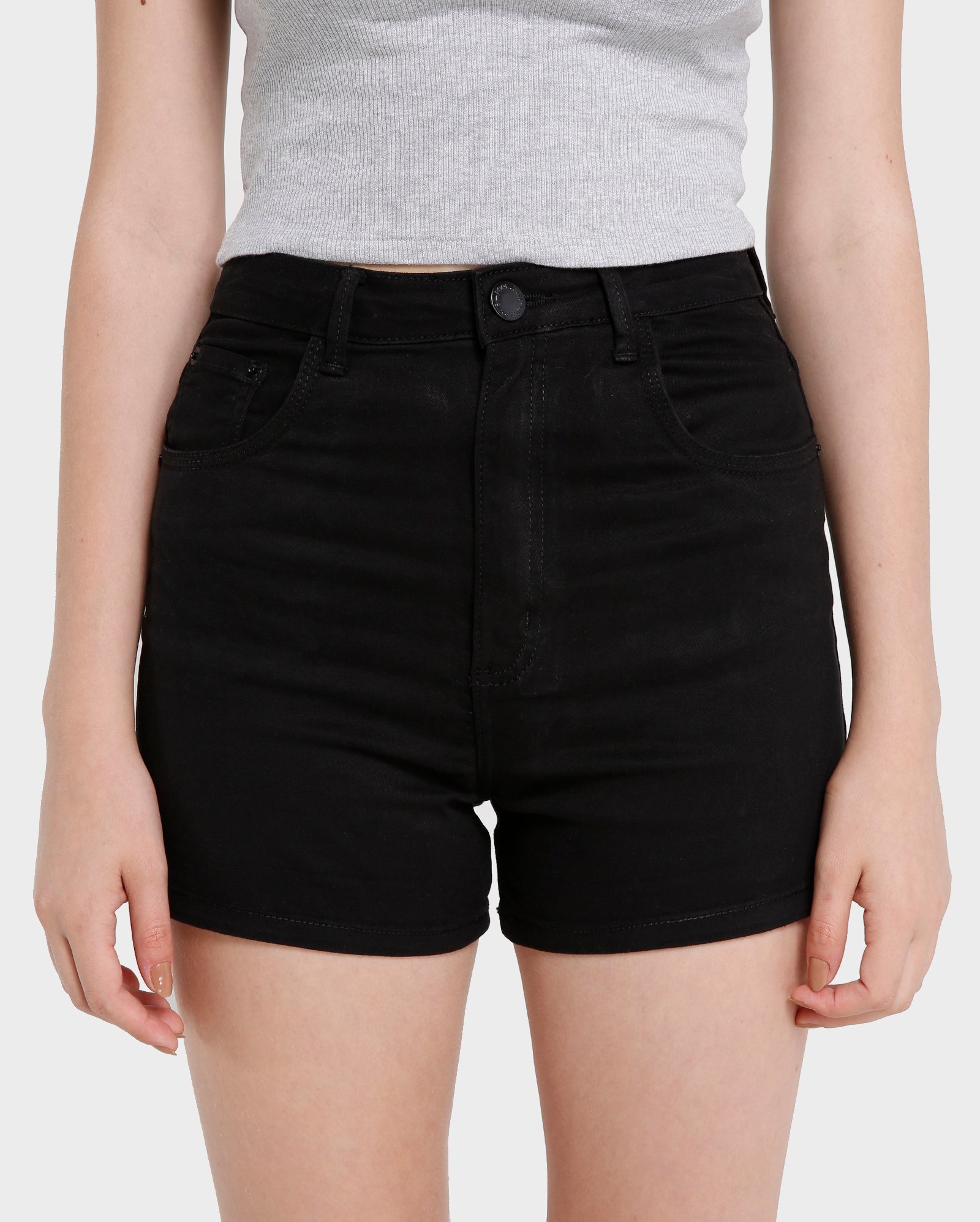 Riachuelo Short Black Jeans Preto