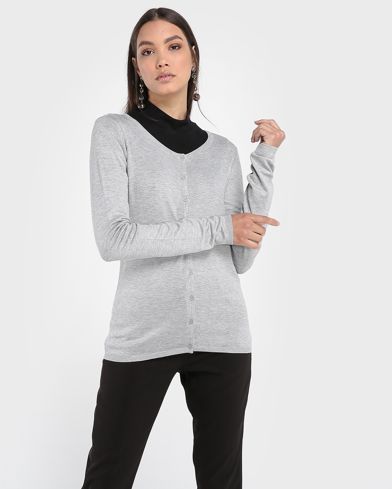 cardigan cinza claro