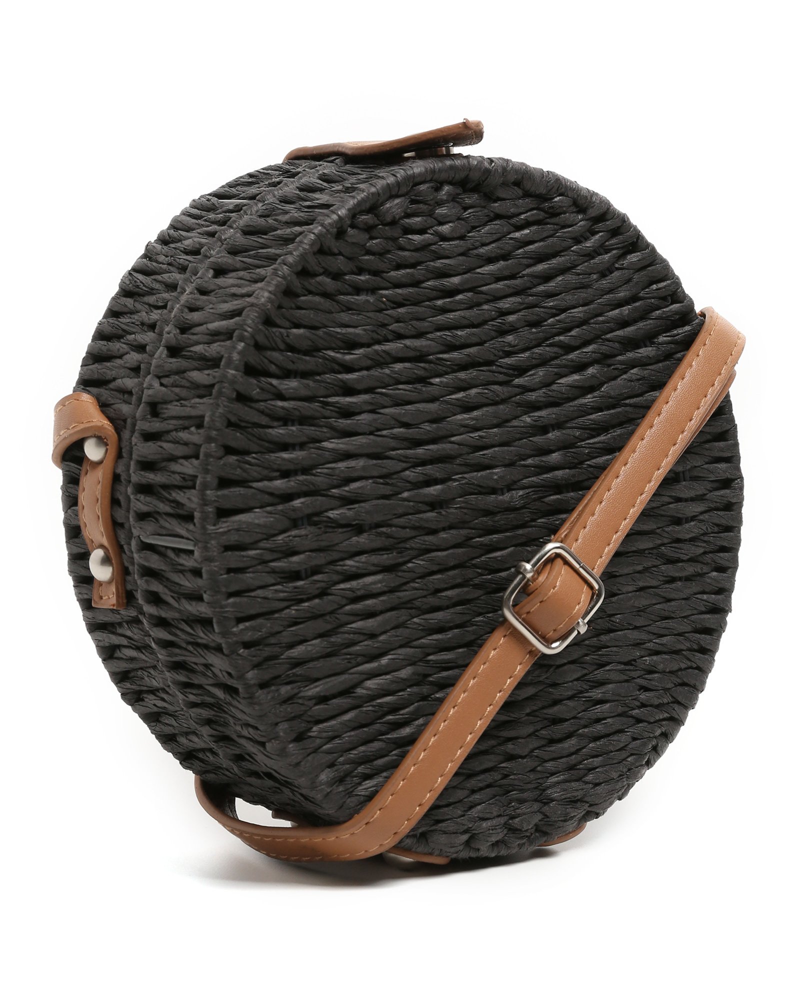 Riachuelo | Bolsa de Palha Cross Redonda - Preto