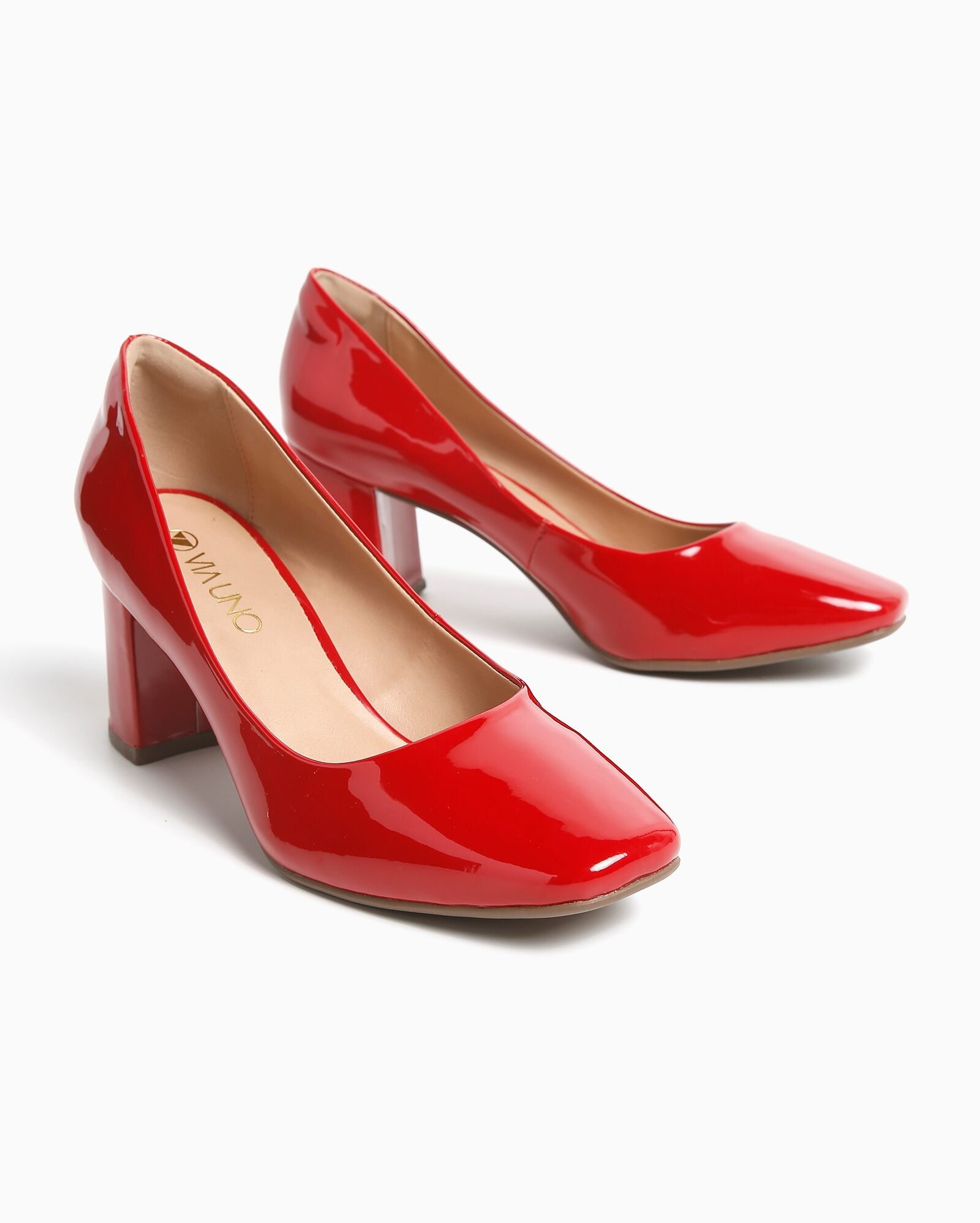 Sapato vermelho verniz scarpin bico fino brilhoso com sola vermelha e salto  alto 12 cm - R$ 249.00, cor Vermelho (antiderrapante, confortável) #126264,  compre agora | Shafa