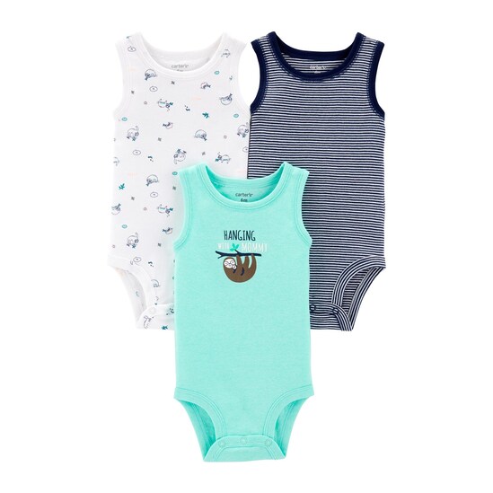 Kit Body 3 Peças Preguiça Carter's - Azul